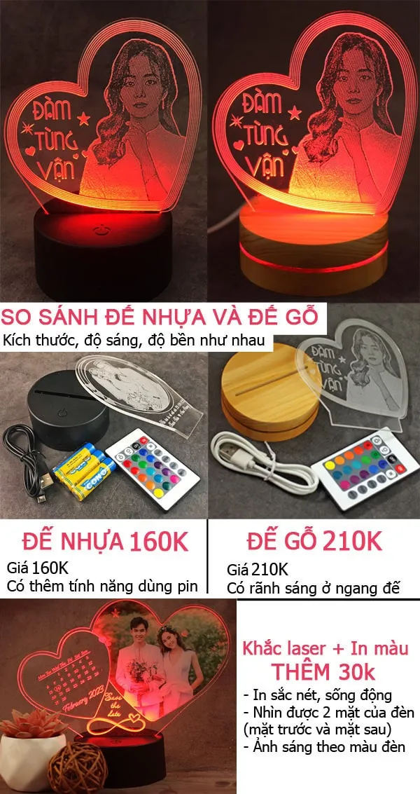 đèn led khắc hình