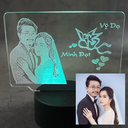 Đèn LED khắc theo yêu cầu - Mẫu chữ nhật 04