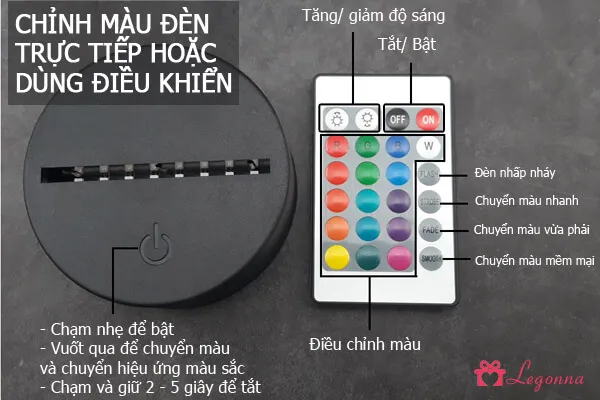 đèn led khắc hình